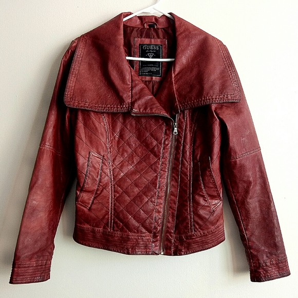 Guess Jackets & Blazers - Guess assymetrical quilted moto jacket, Medium